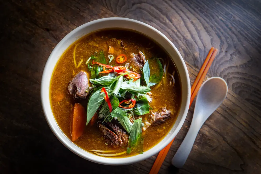 Beef pho at Vietnamese Street Kitchen Birmingham — the 25-hour broth